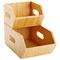 2 Pack Stackable Bamboo Wood Storage Bins, Organization Boxes for Kitchen Pantry (2 Sizes)